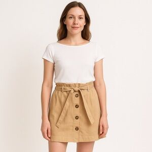 New Blu Pepper Tan Paperbag Skirt Size S